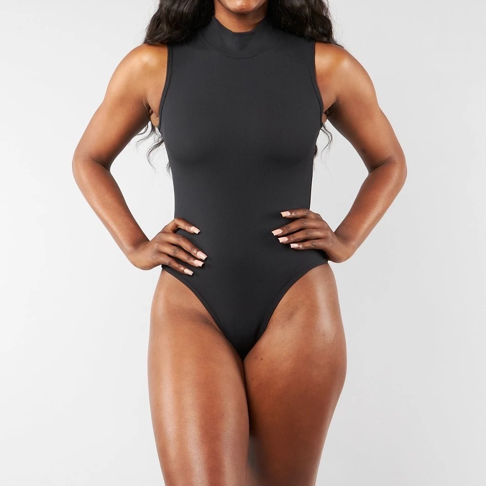 Buffbunny Black Sleeveless Bodysuit